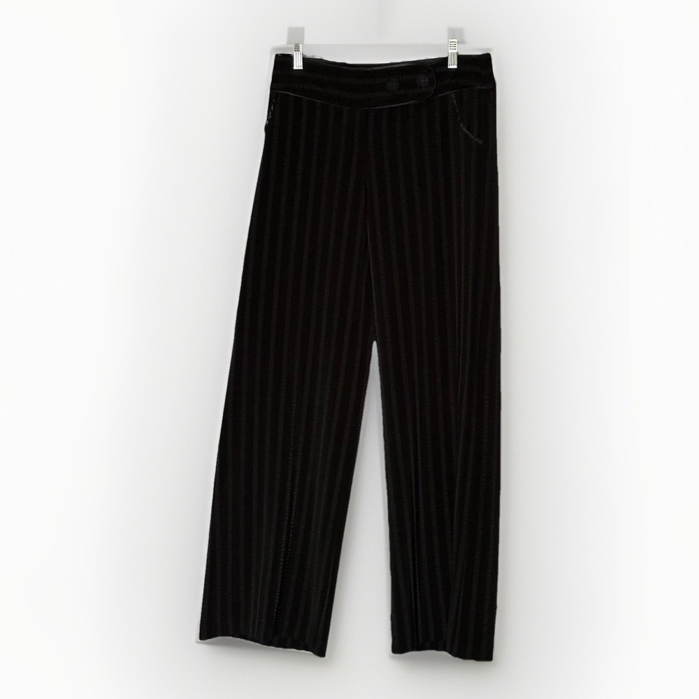 XOXO Academia‎ Vintage 90s Y2K Pinstripe Wide Leg Pants Womens Retro Office Goth